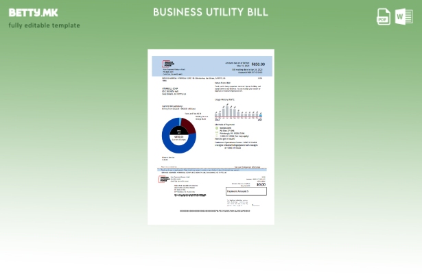 Модерен стил шаблон за деловна сметка за електрична енергија во Индијана за кому